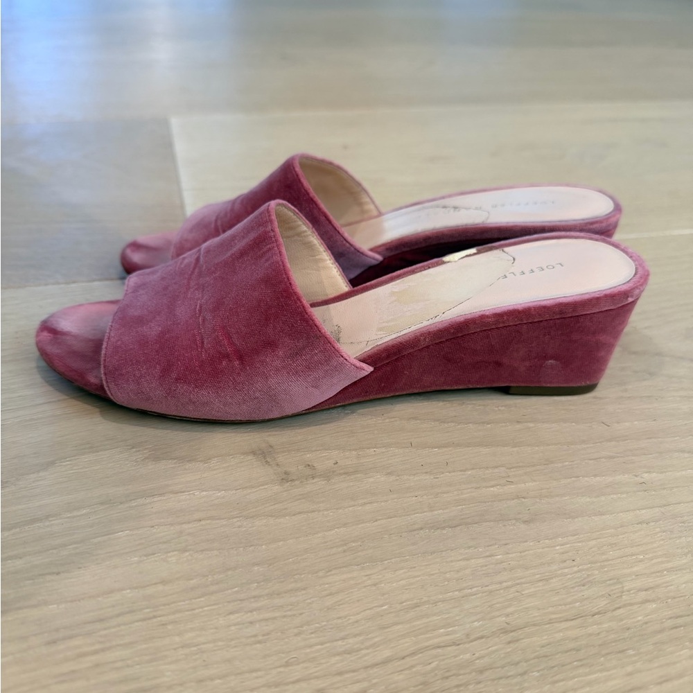 Loeffler Randall Dusty Rose Velvet Slide Mules - Picture 2 of 4